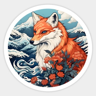 Ukiyo-e fox Sticker